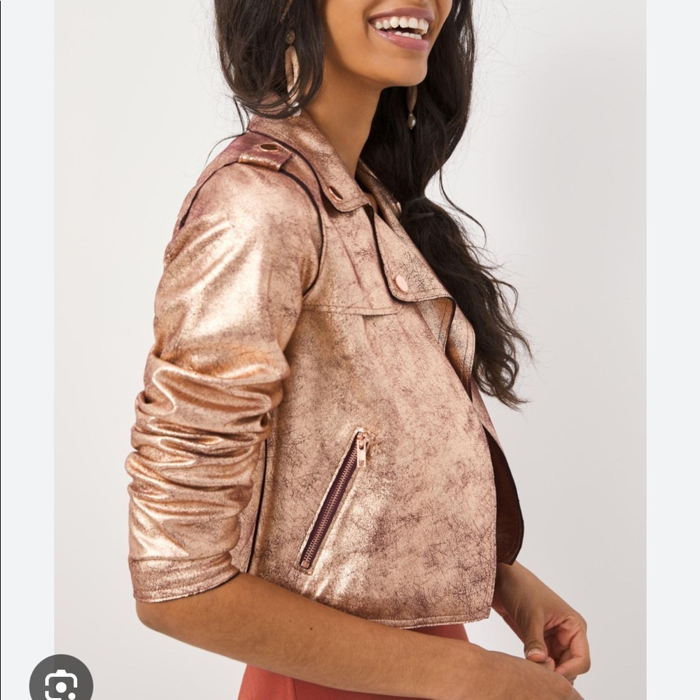 Anthropologie Bronze Rose Gold Jacket